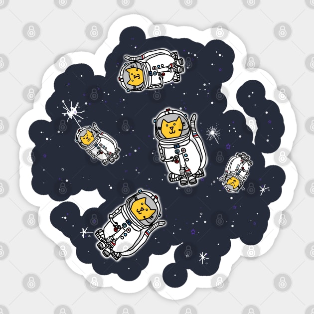 Astronaut Cats Need Space Sticker by ellenhenryart